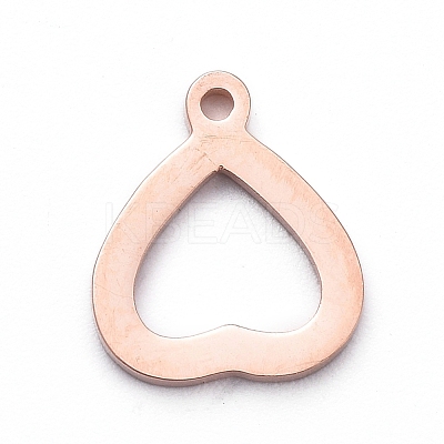 PVD Vacuum Plating 304 Stainless Steel Open Heart Charms LS-STAS-G215-14RG-1