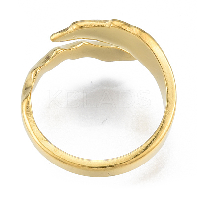 Ion Plating(IP) 304 Stainless Steel Leaf Cuff Rings RJEW-N038-125LG-1