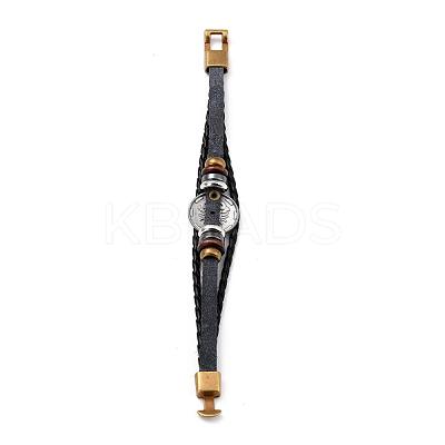 Braided Leather Cord Retro Multi-strand Bracelets BJEW-L616-20K-1