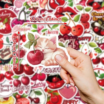 50Pcs Cartoon Cherry Paper Stickers STIC-C012-15-1