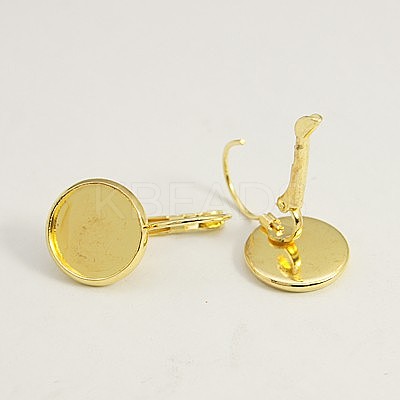 Brass Leverback Earring Settings KK-C1244-18mm-G-FF-1