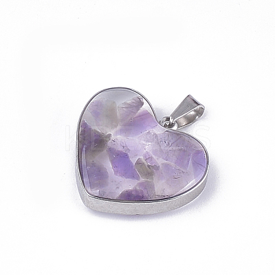 Natural Amethyst Pendants X-STAS-T043-01H-1