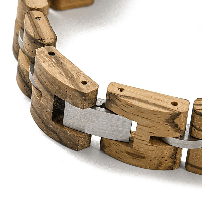Wooden Watch Band Bracelets for Women Men BJEW-M306-01P-1
