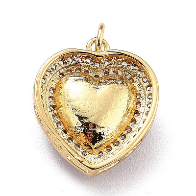 Eco-Friendly Brass Micro Pave Cubic Zirconia Pendants ZIRC-H122-03G-04-1