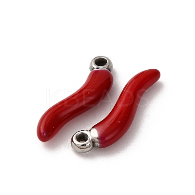 304 Stainless Steel Enamel Pendants STAS-P406-19B-P-1