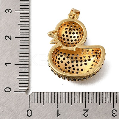 Rack Plating Brass Micro Pave Cubic Zirconia Pendants ZIRC-F142-01G-04-1