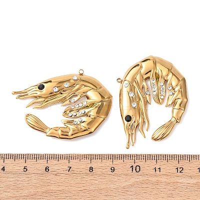 304 Stainless Steel with Rhinestone Pendants STAS-Z177-05G-1