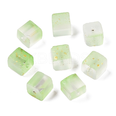 Frosted Glass Beads with Golden Glitter Powder X1-DGLA-NH001-8mm-01D-1
