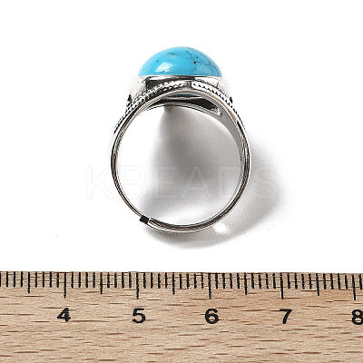 Synthetic Turquoise Adjustable Rings G-P560-03AS-11-1