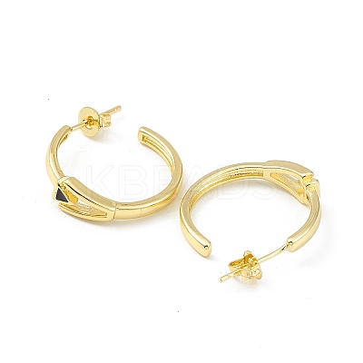 Enamel Triangle Stud Earrings EJEW-G347-03G-1