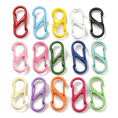 Spray Painted Alloy Push Gate Snap Key Clasps FIND-Z056-07-1