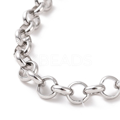 Non-Tarnish 304 Stainless Steel Rolo Chain Bracelet for Men Women BJEW-E031-06P-04-1