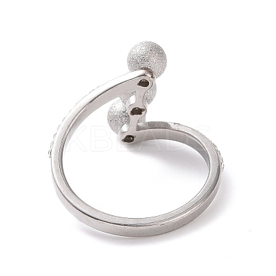 Crystal Rhinestone Triple Round Ball Finger Ring RJEW-D120-17B-P-1