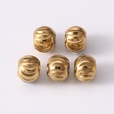 201 Stainless Steel Corrugated Beads STAS-S103-17B-G-1