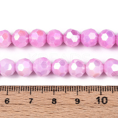 Anti-Tarnish Electroplate Glass Beads Strands EGLA-T021-8mm-15-02-1