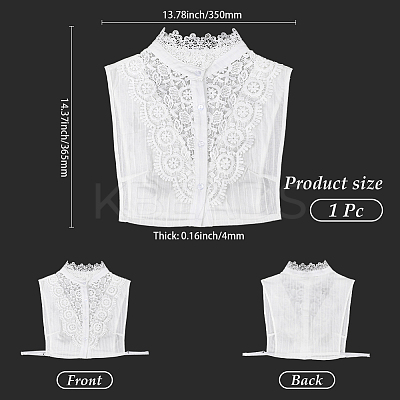 Detachable Cotton Shirt Women False Collar AJEW-WH20054-049B-1