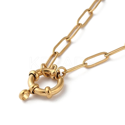 316 Surgical Stainless Steel Ring Pendant Necklaces LS-NJEW-D059-01D-G-1