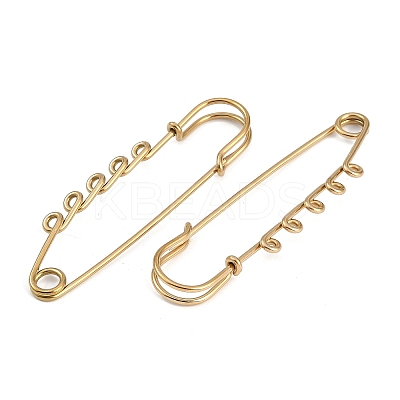Ion Plating(IP) 304 Stainless Steel Safety Pins Brooch Findings STAS-K252-05C-G-1