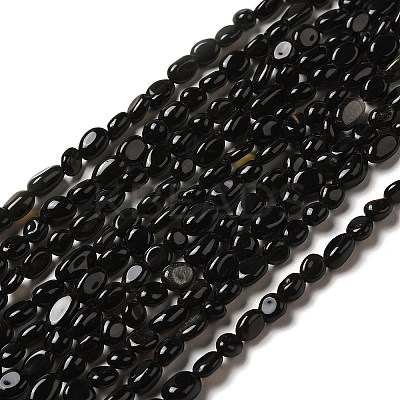 Natural Obsidian Beads Strands G-I351-A08-1