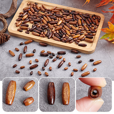 240Pcs 6 Style Retro Wooden Beads WOOD-GA0001-44-1