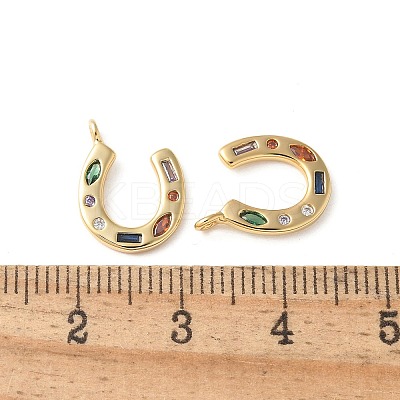 Brass Micro Pave Colorful Cubic Zirconia Charms KK-Q031-40G-02-1