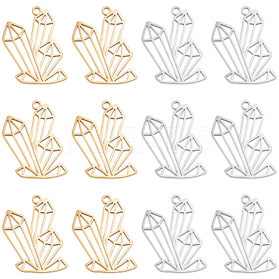 20Pcs 2 Colors  201 Stainless Steel Pendants STAS-DC0006-58-1