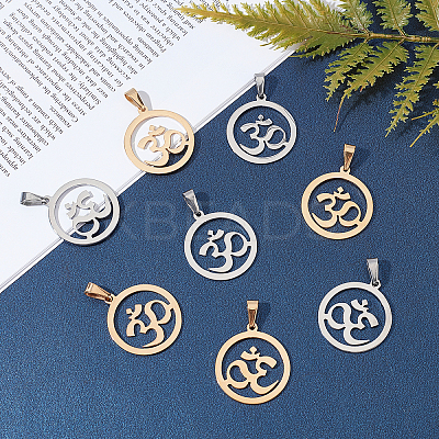 Yoga 304 Stainless Steel Pendants STAS-UN0013-51-1