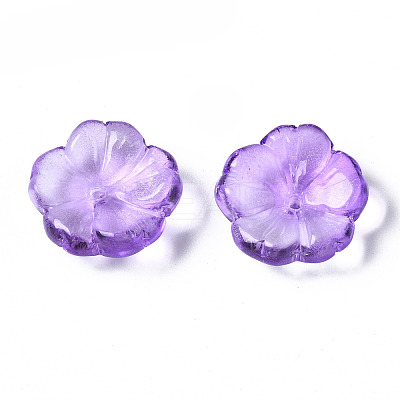 Transparent Spray Painted Glass Beads GLAA-Q089-003-G005-1