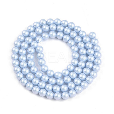 Baking Paint Pearlized Glass Pearl Bead Strands HY-N002-4mm-C04-1