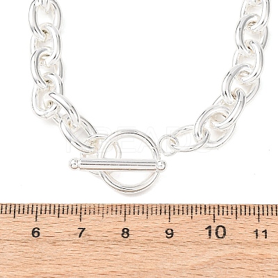 9MM 304 Stainless Steel Cable Chain OT Necklaces for Women NJEW-G194-03S-1