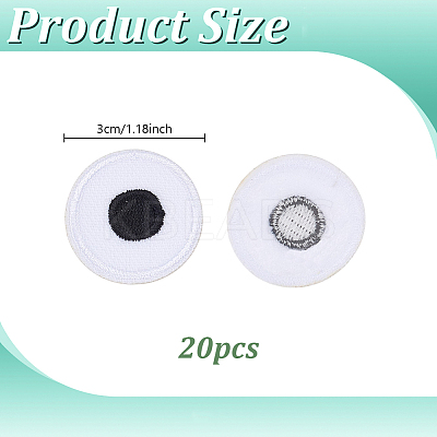 20Pcs Eyes Polyester Embroidery Iron on/Sew on Patches DIY-PH0036-61B-01-1