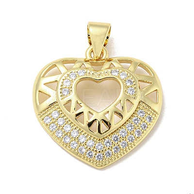 Rack Plating Brass Micro Pave Cubic Zirconia Pendants KK-F869-04G-1