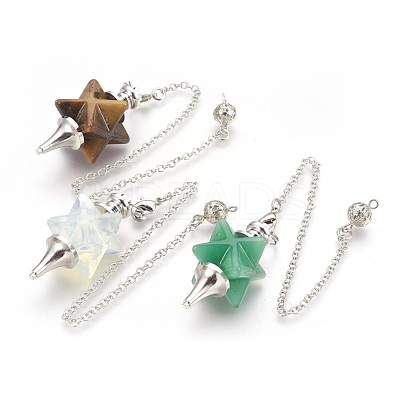 Natural & Synthetic Gemstone Dowsing Pendulums KK-F756-08-1