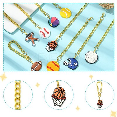 9Pcs 9 Styles Ball Game PVC Plastic Cup Charms HJEW-CJ0001-18-1
