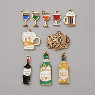 10Pcs 10 Styles Alloy Enamel Pendants ENAM-WH0056-32-1