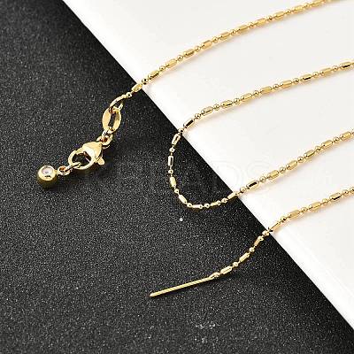 Brass Column Ball Chain Adjustable Slider Necklaces NJEW-E157-04G-1