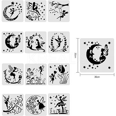 Large Plastic Reusable Drawing Painting Stencils Templates Sets DIY-WH0172-087-1