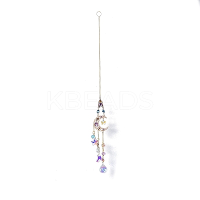 Glass Teardrop Moon Window Hanging Suncatchers LS-HJEW-B006-02B-1