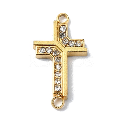 Ion Plating(IP) 304 Stainless Steel Crystal Rhinestone Connector Charms STAS-Z065-02G-03-1