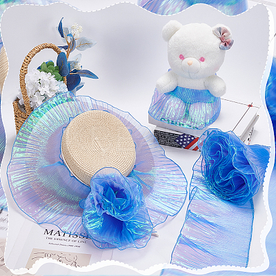 Gradient Color Organza Pleated Lace Ribbon DIY-GA0005-88C-1