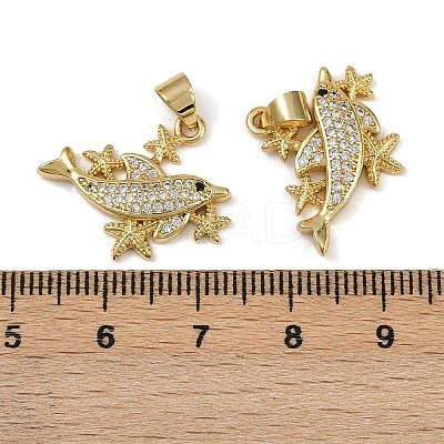 Brass Micro Pave Cubic Zirconia Pendants KK-I358-064G-06-1