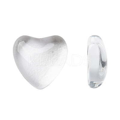 Transparent Glass Heart Cabochons GGLA-R021-8mm-1