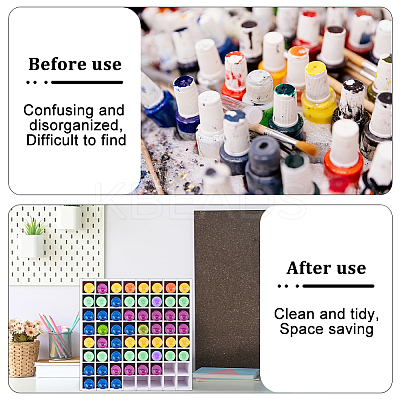 64 Grids PVC Pigment Holder Display Racks AJEW-WH0348-711-1