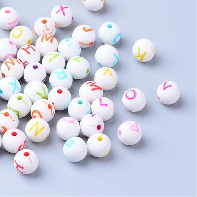 Craft Acrylic Horizontal Hole Letter Beads SACR-S201-03-1