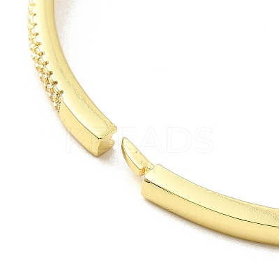 Clear Cubic Zirconia Hollow Out Rectangle Hinged Bangle BJEW-G659-03G-1