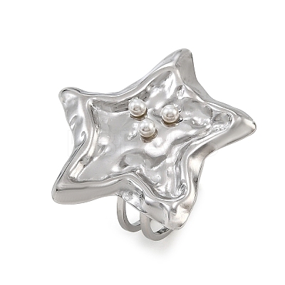 304 Stainless Steel Cuff Open Rings for Women SA-CBAF040-03P-1