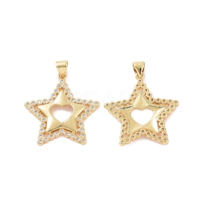 Brass Micro Pave Cubic Zirconia Pendants ZIRC-P106-39G-1