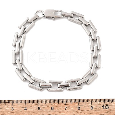 304 Stainless Steel Rectangle Link Chain Bracelets for Women Men BJEW-F488-30P-01-1