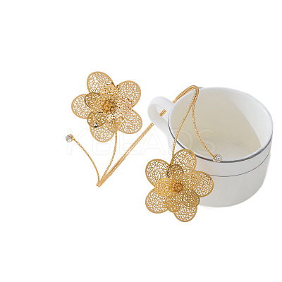 Hollow Out Flower Alloy Crystal Rhinestone Anklets for Women FS-WGF92CE-01-1