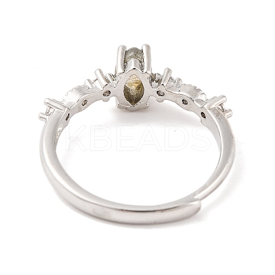 Horse Eye Natural Labradorite Adjustable Rings RJEW-Q817-02P-04-1
